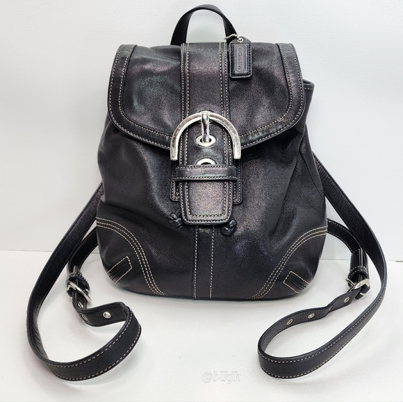 2005 Coach Soho Buckle Backpack EUC *Black/Silver* - Picture 1 of 16